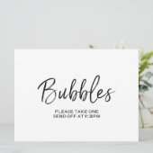 "Bubbles" Afscheid Bord | Stijlvolle Handlettering Kaart (Staand voorkant)