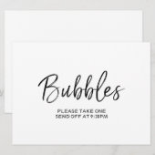 "Bubbles" Afscheid Bord | Stijlvolle Handlettering Kaart (Voorkant / Achterkant)