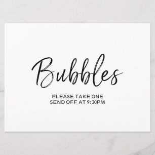 "Bubbles" Afscheid Bord   Stijlvolle Handlettering Kaart