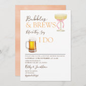 Bubbles and Brews Couples Wedding Shower Kaart (Voorkant / Achterkant)