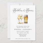 Bubbles and Brews Engagement Party Kaart (Voorkant)