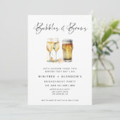 Bubbles and Brews Engagement Party Kaart (Staand voorkant)