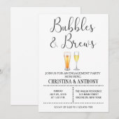 Bubbles and Brews Engagement Party Kaart (Voorkant / Achterkant)