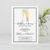 Bubbles and Brews Engagement Party Kaart (Staand voorkant)