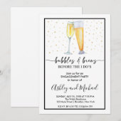 Bubbles and Brews Engagement Party Kaart (Voorkant / Achterkant)