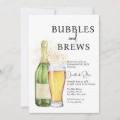 Bubbles and Brews Engagement Party Kaart (Voorkant)