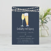 Bubbles and Brews Engagement Party Kaart (Staand voorkant)