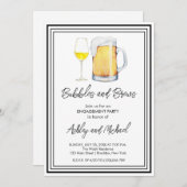 Bubbles and Brews Engagement Party Kaart (Voorkant / Achterkant)