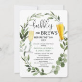 Bubbles and Brews greenery koppels vrijgezellenfee Kaart (Voorkant)