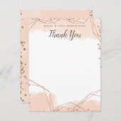 Bubbles and Brews Roos Gold Glitter Hartelijk dank Bedankkaart (Voorkant / Achterkant)