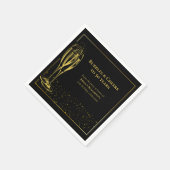 Bubbles and Cheers Black Gold 50th Birthday Party Servet (Hoek)