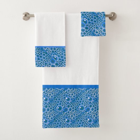 Bubbles Badhanddoek set, Blauw Bad Handdoek (Insitu)