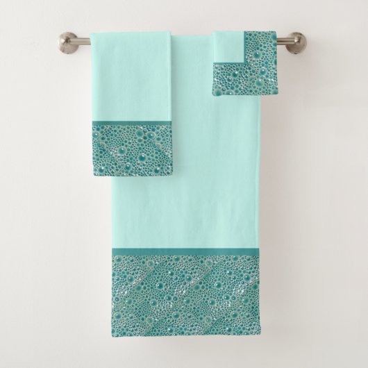 Bubbles Bath-handdoekset, turquoise Bad Handdoek (Insitu)