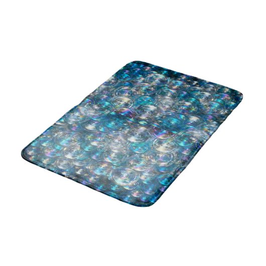 Bubbles Bathroom Mat Aqua Blue Coordinate (Gekanteld)
