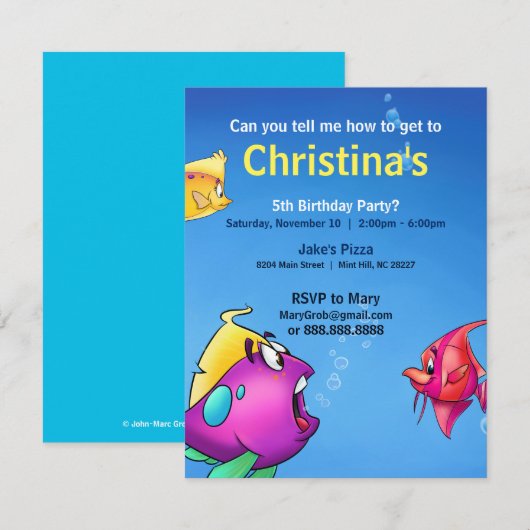 Bubble's Birthday Card Kaart (Voorkant / Achterkant)