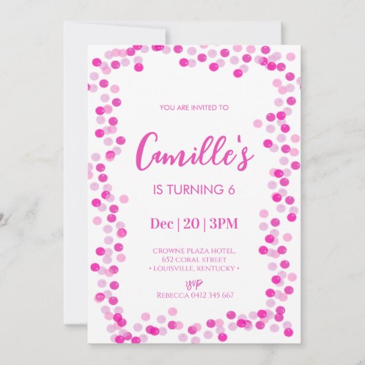 Bubbles Birthday Party Invitation Kaart (Voorkant)