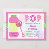 Bubbles Birthday Party Kaart (Voorkant)