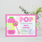 Bubbles Birthday Party Kaart (Staand voorkant)