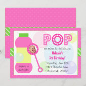 Bubbles Birthday Party Kaart (Voorkant / Achterkant)