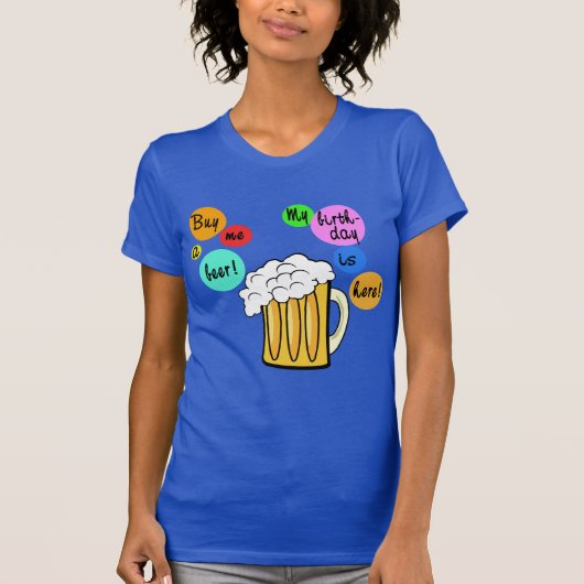 Bubbles Birthday Tshirt met kleur (Voorkant)