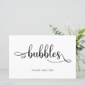 "Bubbles" Black White Minimalist Weddenschap (Staand voorkant)