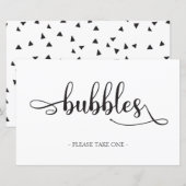 "Bubbles" Black White Minimalist Weddenschap (Voorkant / Achterkant)