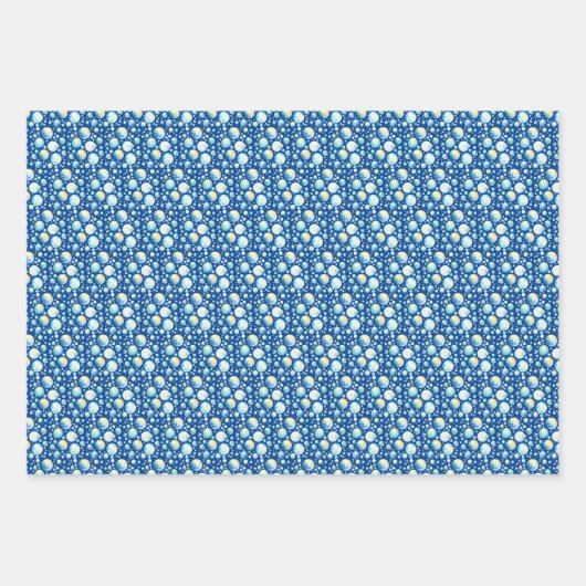 Bubbles (blauw, groen & geel) inpakpapier (Voorkant 3)