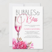 Bubbles Bliss Magenta Champagne Vrijgezellenfeest Kaart (Voorkant)