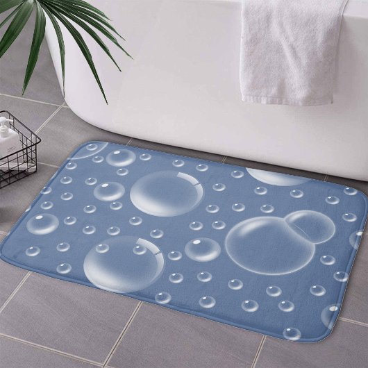Bubbles Blue Geometric Pattern Badmat