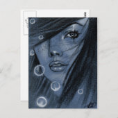 Bubbles blue mermaid Briefkaart (Voorkant / Achterkant)