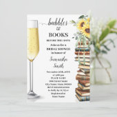 Bubbles & Book Before I do Sunflower Bridal Shower Kaart (Staand voorkant)