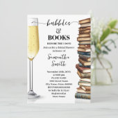 Bubbles & Books Before I Do Bridal Shower Kaart (Staand voorkant)