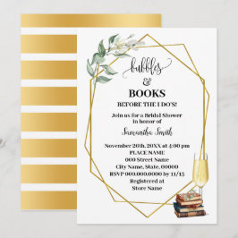 Bubbles & Books Before I Do Greenery Gold Shower Kaart