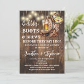 Bubbles Boots & Brew Voordat ik Zonnebloem Western Kaart (Staand voorkant)
