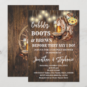 Bubbles Boots & Brew Voordat ik Zonnebloem Western Kaart