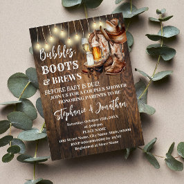 Bubbles Boots & Brews voor Baby door Baby shower Kaart