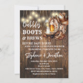 Bubbles Boots & Brews voor Baby door Baby shower Kaart (Voorkant)