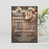 Bubbles Boots & Brews voor Baby door Baby shower Kaart (Staand voorkant)