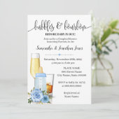 Bubbles & Bourbon voor Baby Due Blue Baby shower Kaart (Staand voorkant)