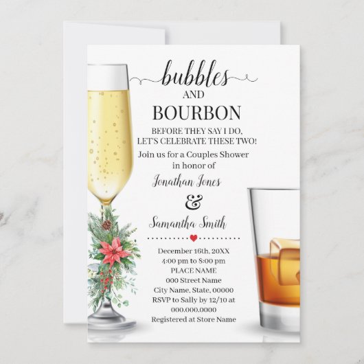 Bubbles & Bourbon voor ik paren onder de douche ga Kaart (Voorkant)