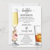 Bubbles & Bourbon voor ik trouwdouche roze doe Kaart (Voorkant)