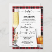 Bubbles & Bourbon Winter Buffalo Plaid Shower Kaart (Voorkant)