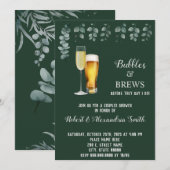 Bubbles & Breedparen bruiloft Eucalyptus Kaart (Voorkant / Achterkant)