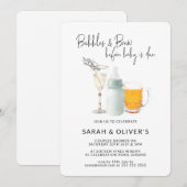 Bubbles & Brew Groen Neutraal Baby shower Kaart (Voorkant / Achterkant)