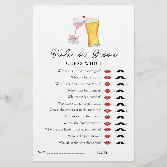 Bubbles & Brew 'Raad eens wie' Showspel (Voorkant)