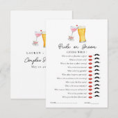 Bubbles & Brew 'Raad wie' Bruidsshower spel  Kaart (Voorkant / Achterkant)