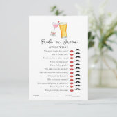 Bubbles & Brew 'Raad wie' Bruidsspel  Kaart (Staand voorkant)