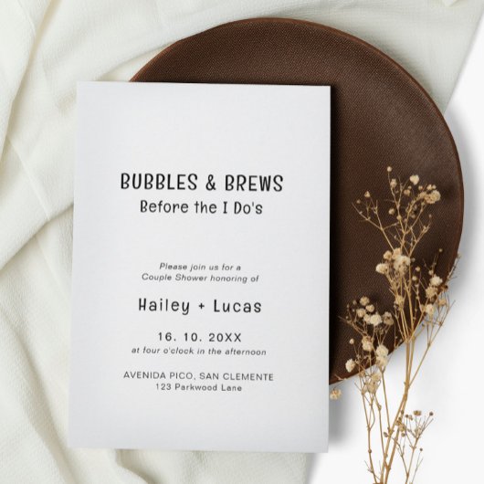 Bubbles & Brew voor de I Do’s | douchekoppel Kaart