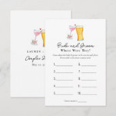 Bubbles & Brew "Waar waren ze" Spelletjes voor de Kaart (Voorkant / Achterkant)