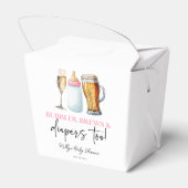 Bubbles Brews and Diapers Too! Baby Shower Bedankdoosjes (Achterkant)